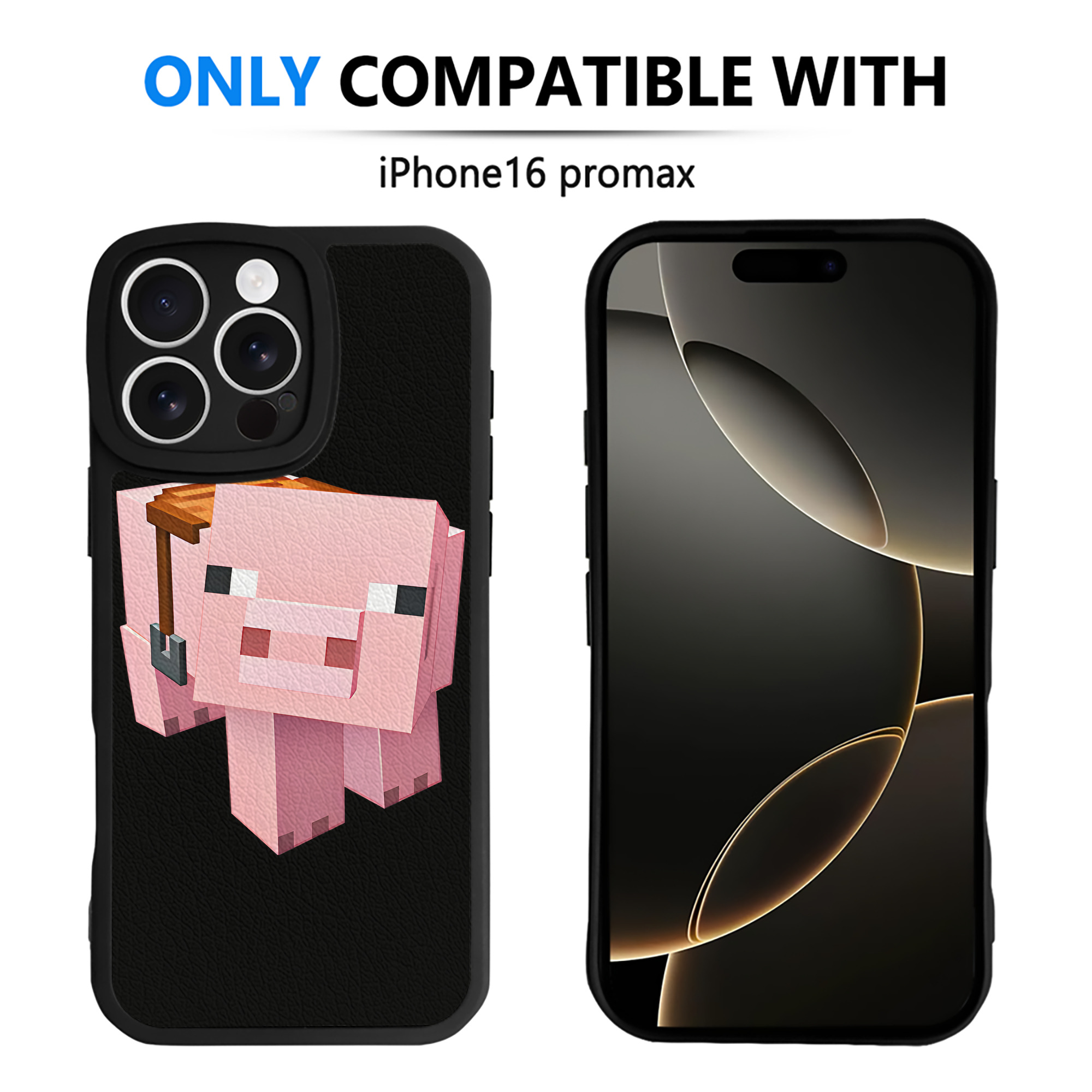 （画像用） マインクラフト ブロックの世界 Minecraft MC Block world 【iPhone 16シリーズ対応】シリコンスマホケース（レザー調） 材質：シリコン